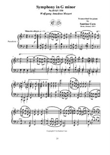 Movement III: arranjo para piano by Wolfgang Amadeus Mozart