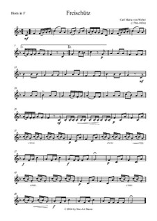 Act III, No.15 Hunter's Choir: para trompa e piano by Carl Maria von Weber