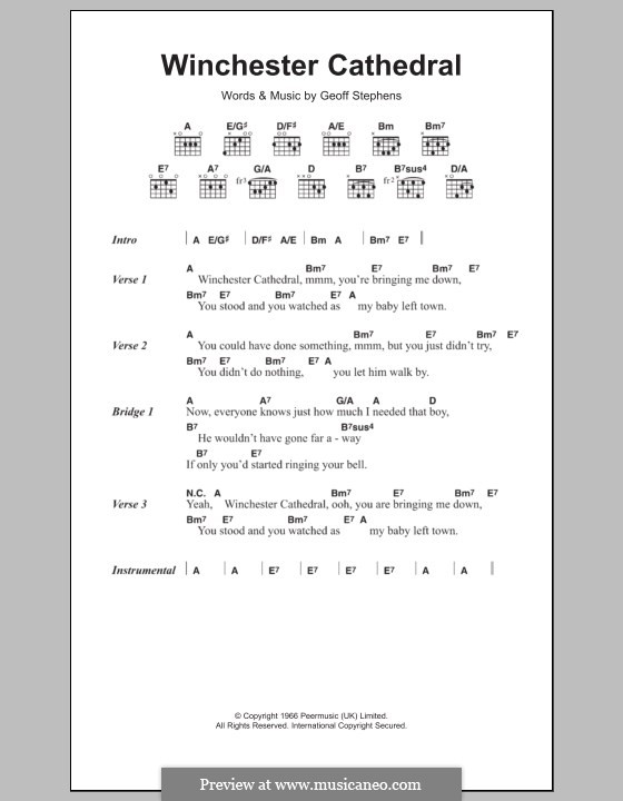 Winchester Cathedral (The New Vaudeville Band): Letras e Acordes by Geoff Stephens