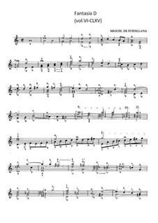 Fantasia D (vol.VI-CLXV): Fantasia D (vol.VI-CLXV) by Miguel de Fuenllana