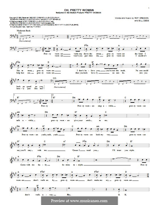 Oh, Pretty Woman: Letras e Acordes by Bill Dees, Roy Orbison