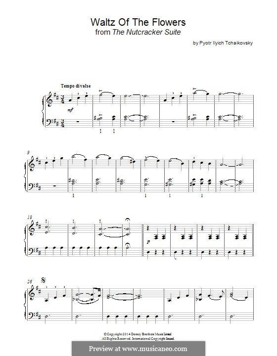 No.8 Waltz of the Flowers: Para Piano by Pyotr Tchaikovsky