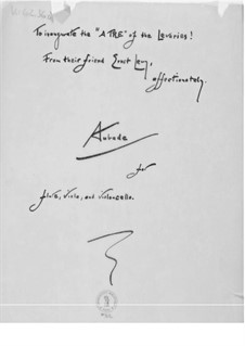 Aubade for Flute, Viola and Violoncello or any other Suitable Ensemble: Partitura completa by Ernst Levy