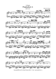 Prelude and Fugue No.10 in E Minor, BWV 855: For keyboard (editor Pavel Popov, 2013) by Johann Sebastian Bach
