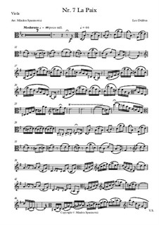 Coppélia, ou La fille aux yeux d’émail: La Paix, for sextet by Léo Delibes