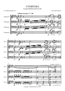 Overture: Para quarteto de violoncelo by Gioacchino Rossini