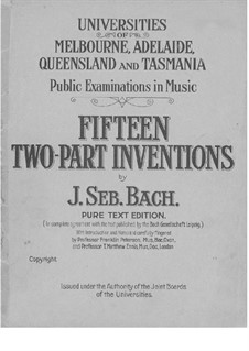 Complete set, BWV 772-786: No.1-15 by Johann Sebastian Bach
