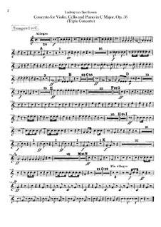Concerto for Violin, Cello, Piano and Orchestra , Op.56: trompetas parte I-II by Ludwig van Beethoven