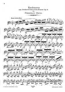 Concerto for Violin and Orchestra in D Major, Op.61: Cadenzas by F. David by Ludwig van Beethoven