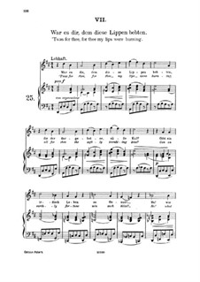 Fifteen Romances, Op.33: No.7 Was it You, for Whom These Lips Trembled by Johannes Brahms