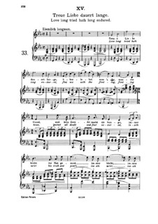 Fifteen Romances, Op.33: No.15 Love Long Tried Hath Long Endured by Johannes Brahms