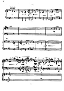 Piano Concerto No.1 in F Sharp Minor, Op.1: movimento II-III, para dois pianos de quatro mãos by Sergei Rachmaninoff