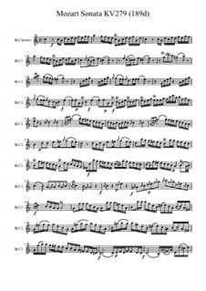 Sonata for Piano No.1 in C Major, K.279: para clarinete by Wolfgang Amadeus Mozart