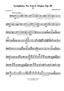 Movement I: Trombone Bass Clef 2 (Transposed Part) by Antonín Dvořák