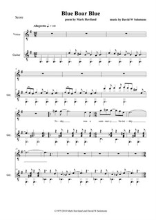 Sweet Suite: Blue Boar Blue for alto and guitar by David W Solomons