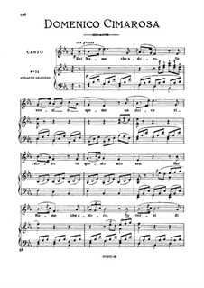 Pigmalione. Bel nume che adoro: Low voice in E Flat Major by Domenico Cimarosa