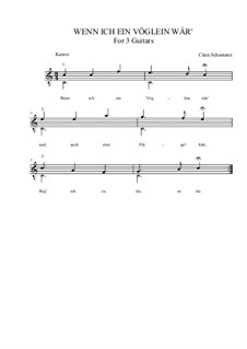 Wenn ich ein Vöglein wär': C maior by Clara Schumann