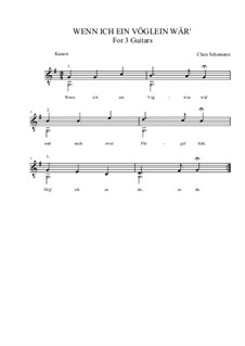 Wenn ich ein Vöglein wär': G maior by Clara Schumann