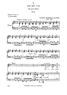 Alcina, HWV 34: Ah! mio cor, schernito sei (low voice in G Minor) by Georg Friedrich Händel