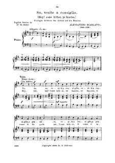 Su, venite a consiglio: Medium-high voice in G Major by Alessandro Scarlatti