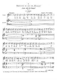 Lascia Ch'io Pianga (Vocal score): High voice in F Major by Georg Friedrich Händel