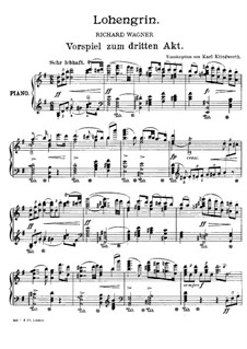 Fragments: Introduction to Act III, for piano by Richard Wagner