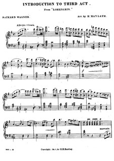 Fragments: Introduction to Act III, for piano by Richard Wagner
