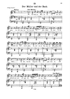No.19 Der Müller und der Bach (The Miller and the Brook): para voz media e piano by Franz Schubert