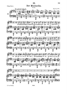 Der Musensohn (The Son of the Muses), D.764 Op.92 No.1: para voz media e piano by Franz Schubert