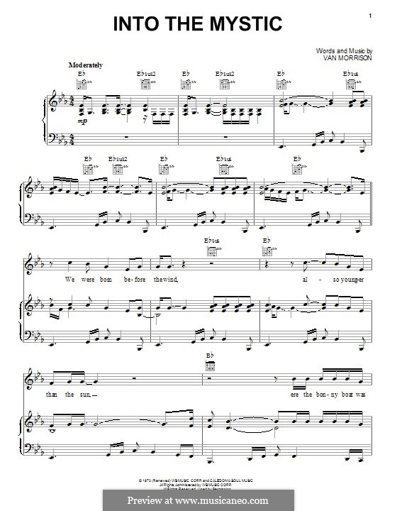 Into the Mystic: Para vocais e piano (ou Guitarra) by Van Morrison