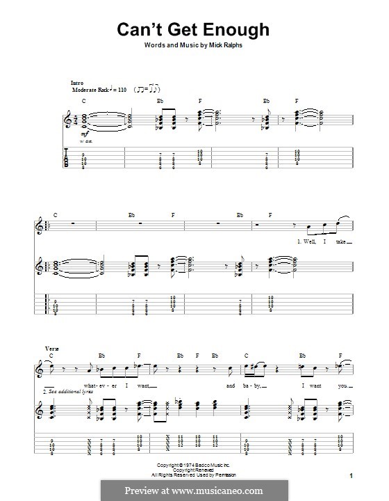 Can't Get Enough (Bad Company): Para guitarra com guia by Mick Ralphs