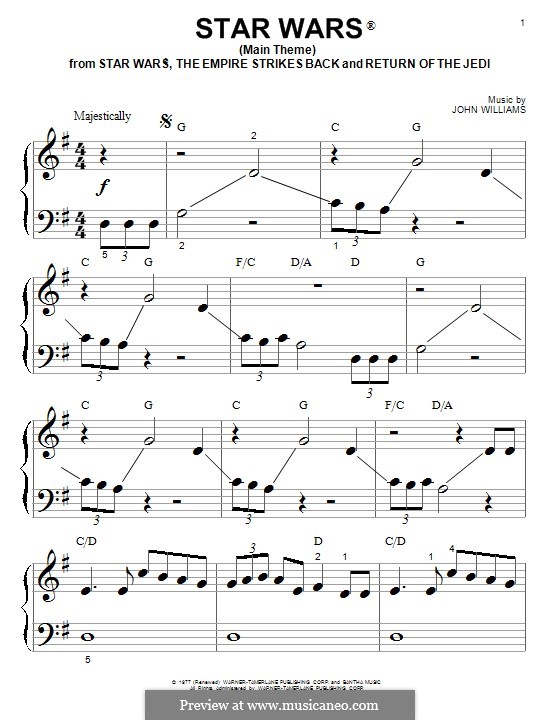 Star Wars (Main Theme): Para Piano by John Williams