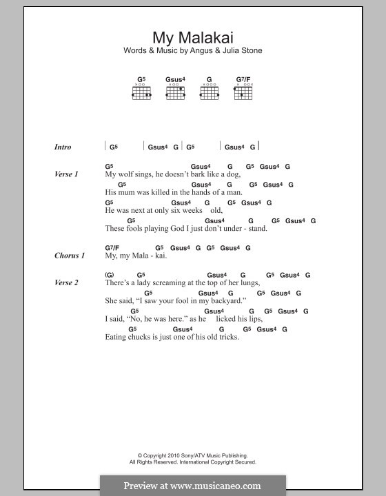 My Malakai: Letras e Acordes by Angus Stone, Julia Stone