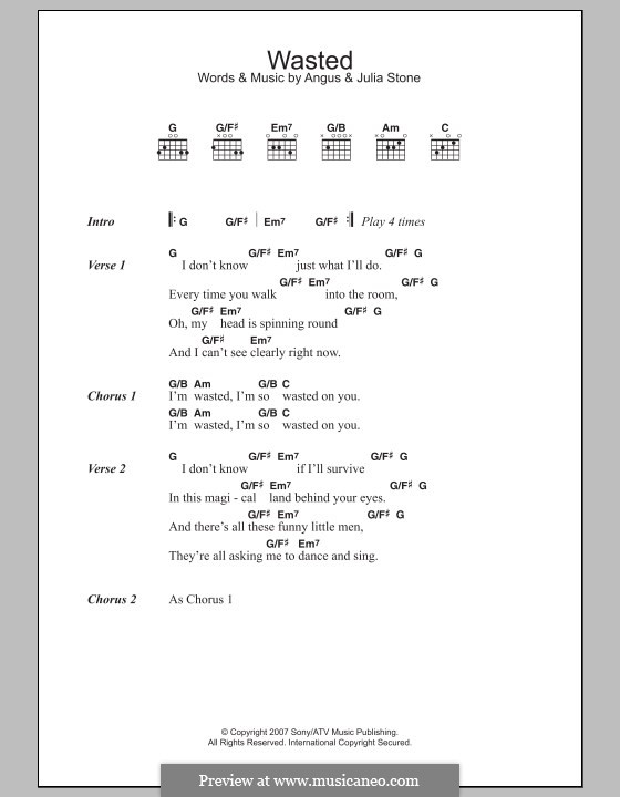 Wasted: Letras e Acordes by Angus Stone, Julia Stone