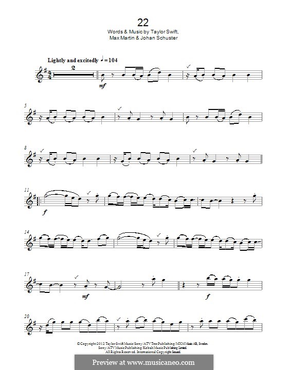 22: para flauta by Taylor Swift