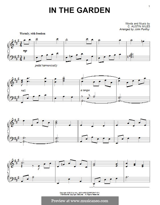 In the Garden: Para Piano by Charles Austin Miles