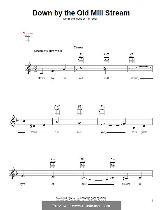 Down by the Old Mill Stream: para ukulele by Tell Taylor