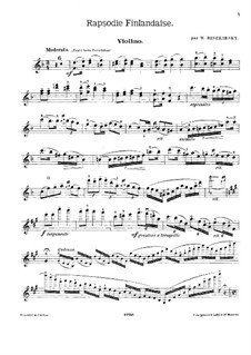 Rapsodie Finlandaise for Violin and Piano, Op.21: Parte de solo by Vasily Bezekirsky