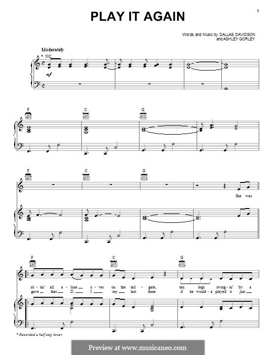 Play it Again: Para vocais e piano (ou Guitarra) by Ashley Gorley, Dallas Davidson