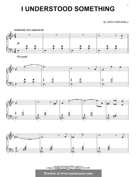 I Understood Something: Para Piano by Dario Marianelli