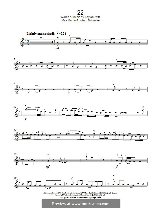 22: para violino by Taylor Swift