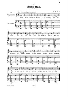 Meeres Stille (Calm at Sea), D.216 Op.3 No.2: para voz media e piano by Franz Schubert