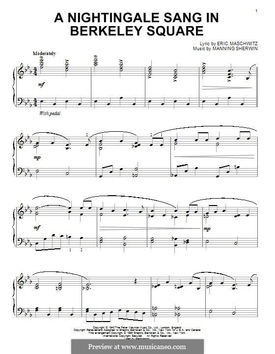 A Nightingale Sang in Berkeley Square: Para Piano by Eric Maschwitz, Manning Sherwin