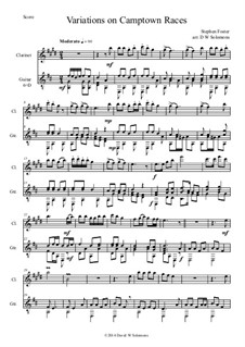 The Camptown Races: Variations, for clarinet and guitar by Stephen Collins Foster