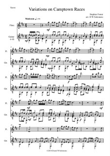 The Camptown Races: Variations, for flute and guitar by Stephen Collins Foster