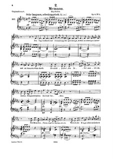 Memnon, D.541 Op.6 No.1: para voz media e piano by Franz Schubert