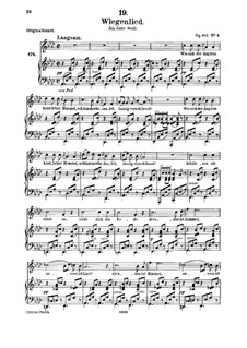 Wiegenlied (Cradle Song), D.867 Op.105 No.2: para voz media e piano by Franz Schubert