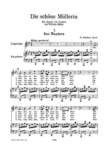 No.1 Das Wandern (Wandering): para voz alta e piano by Franz Schubert