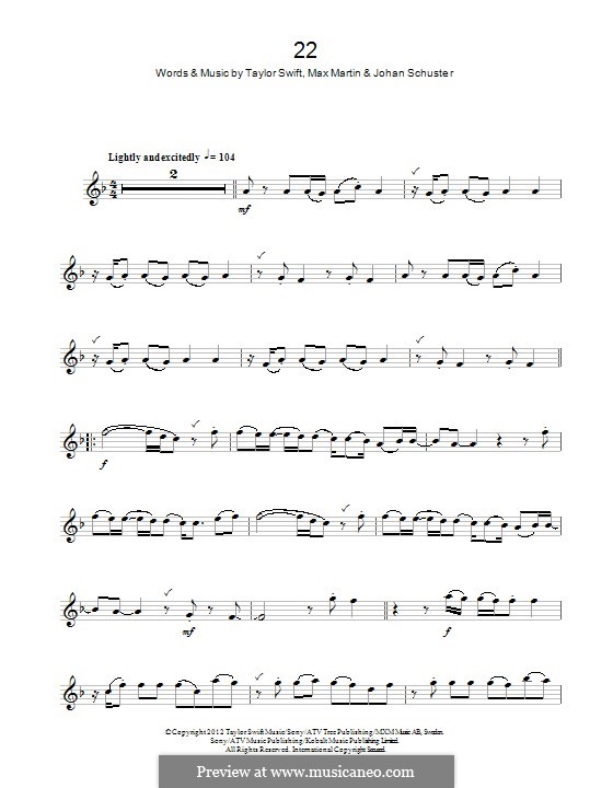 22: para Saxofone Alto by Taylor Swift