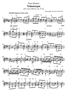 No.10 Thränenregen (Shower of Tears): Para Guitarra by Franz Schubert